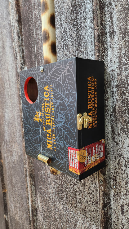 "Sun Leaf" Regular Cigar Box Bullet Banjo