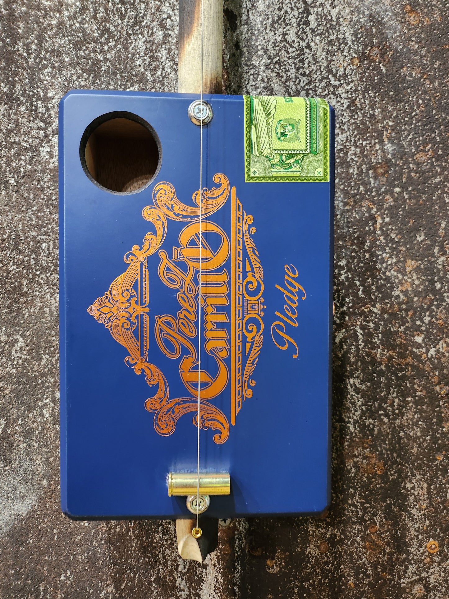 "Gilded Midnight" Premium Cigar Box Bullet Banjo