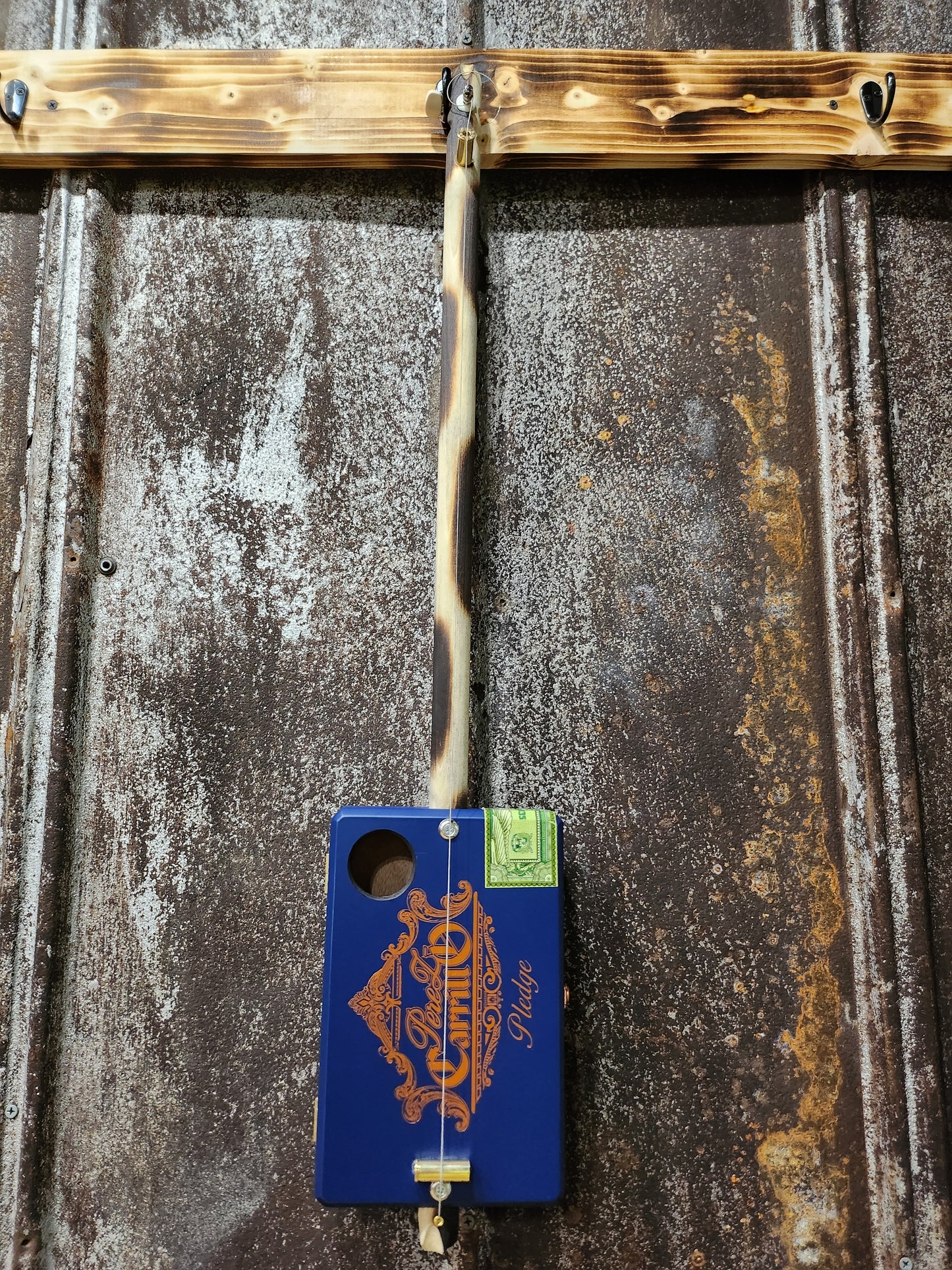 "Gilded Midnight" Premium Cigar Box Bullet Banjo