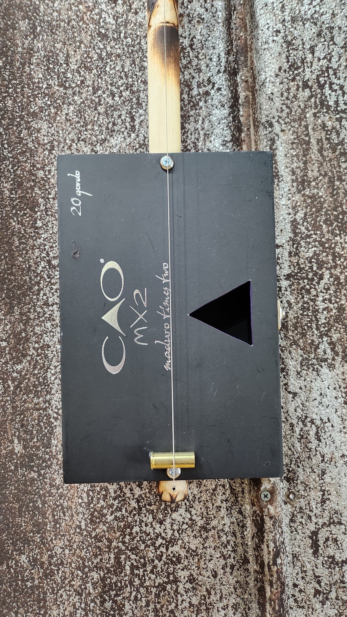 "Tri-Love" Premier Acoustic Cigar Box Bullet Banjo
