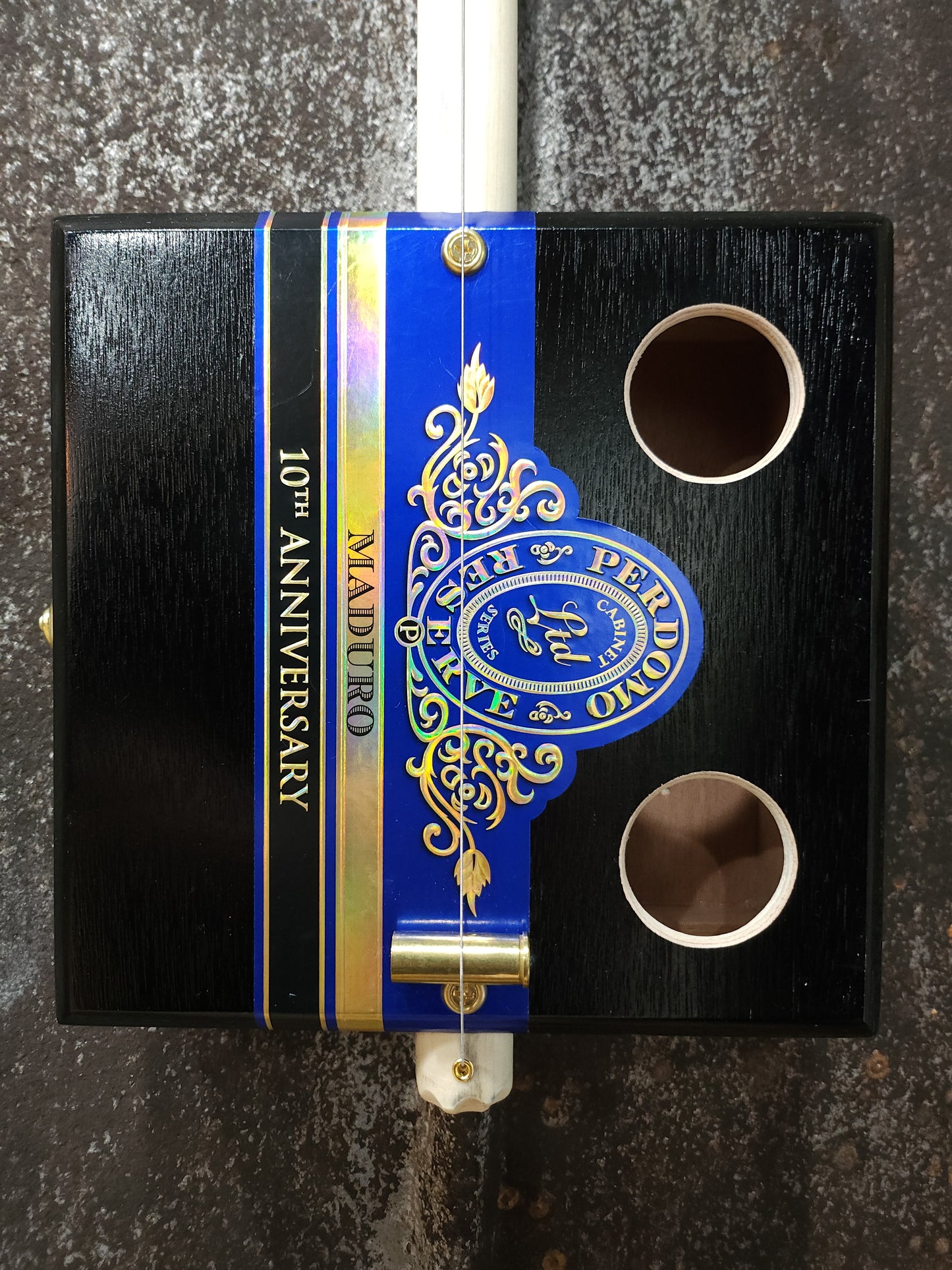 "Cosmic Cobalt" Premium Cigar Box Bullet Banjo