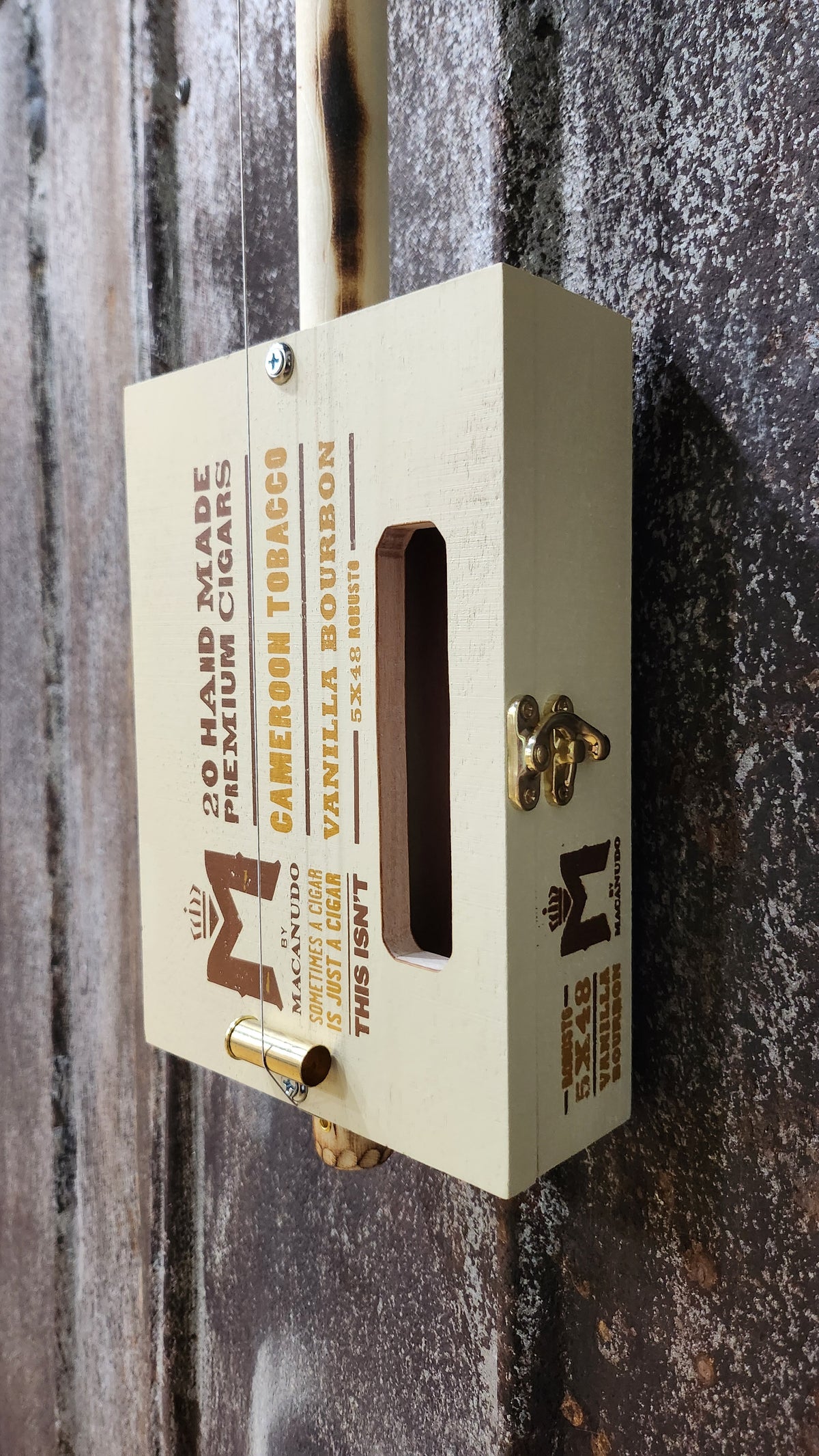 "Bland Stands" Premium Cigar Box Bullet Banjo