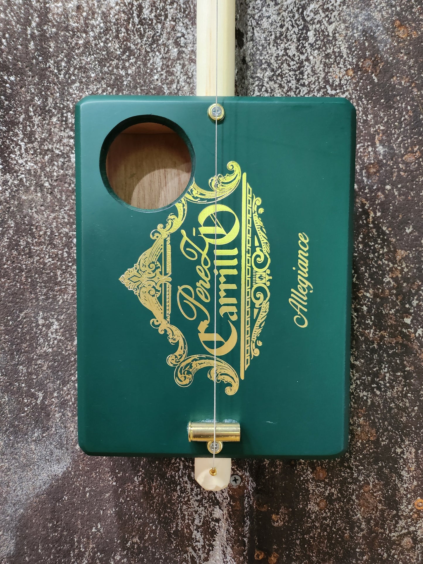 "Green Out" Premium Cigar Box Bullet Banjo