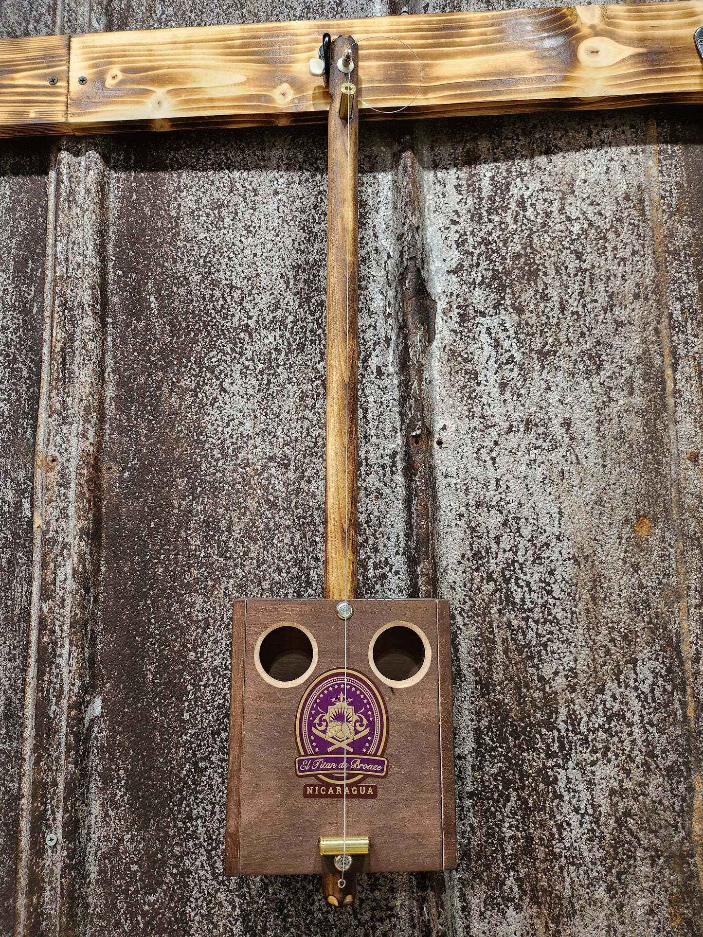 "Purple Haze" Mini Cigar Box Bullet Banjo