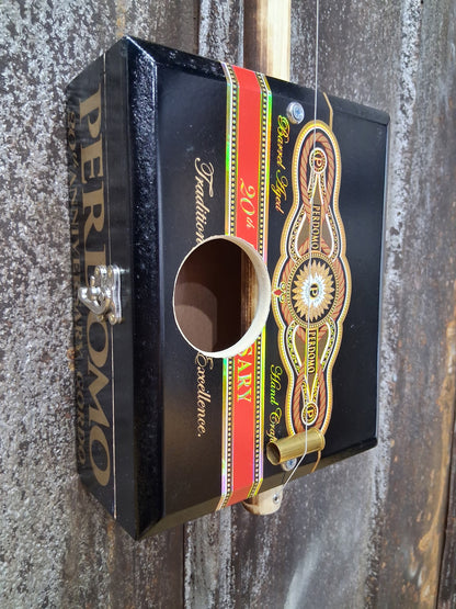 "Cue Vegas" Premium Cigar Box Bullet Banjo