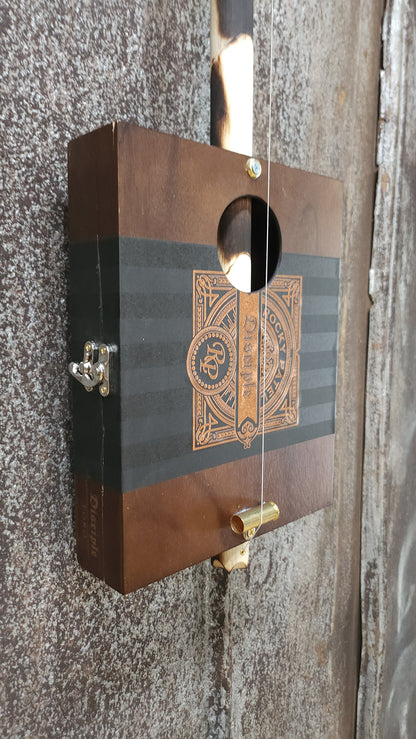 "As Above, So Below" Premier Acoustic Cigar Box Bullet Banjo