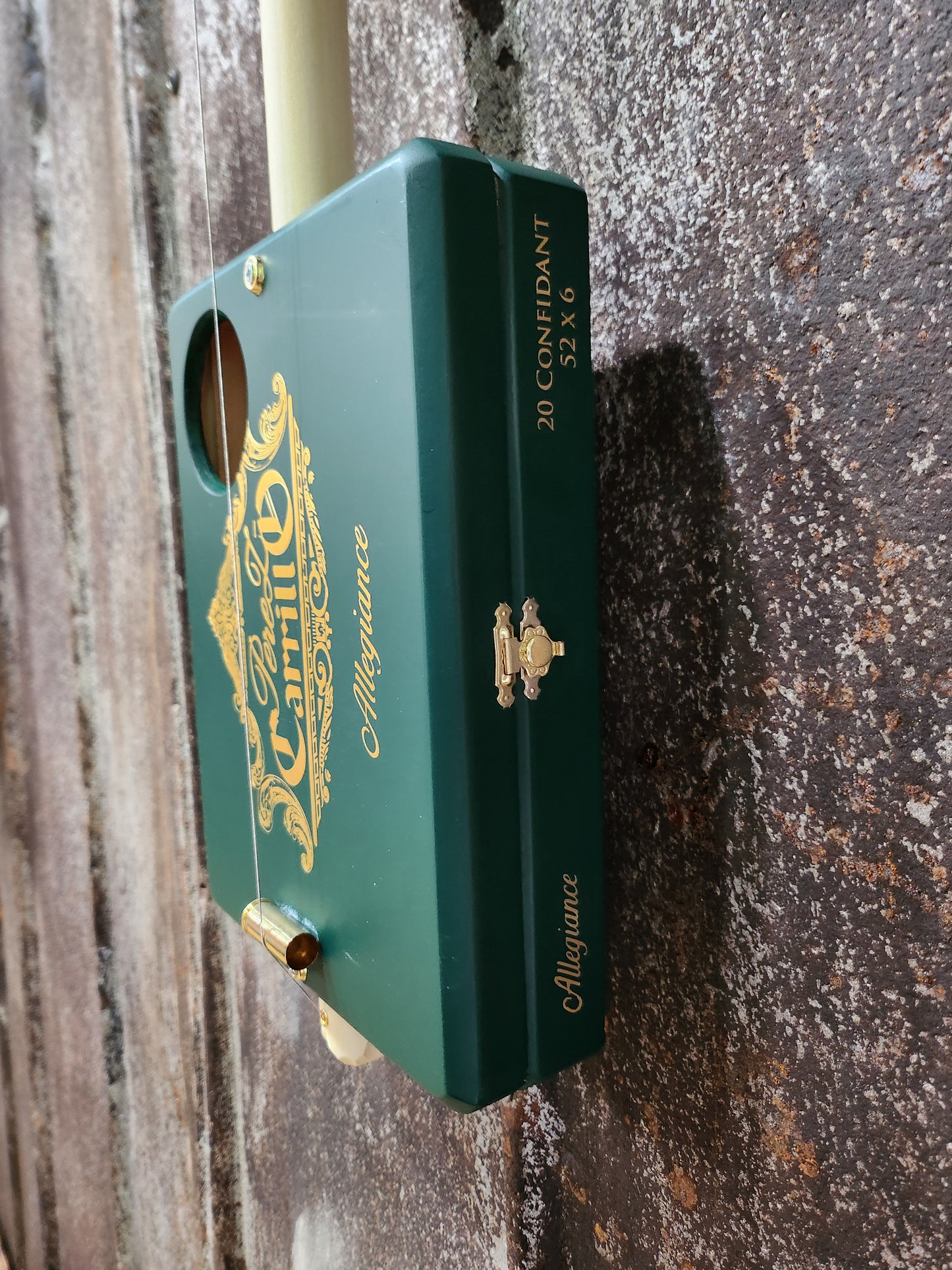 "Green Out" Premium Cigar Box Bullet Banjo