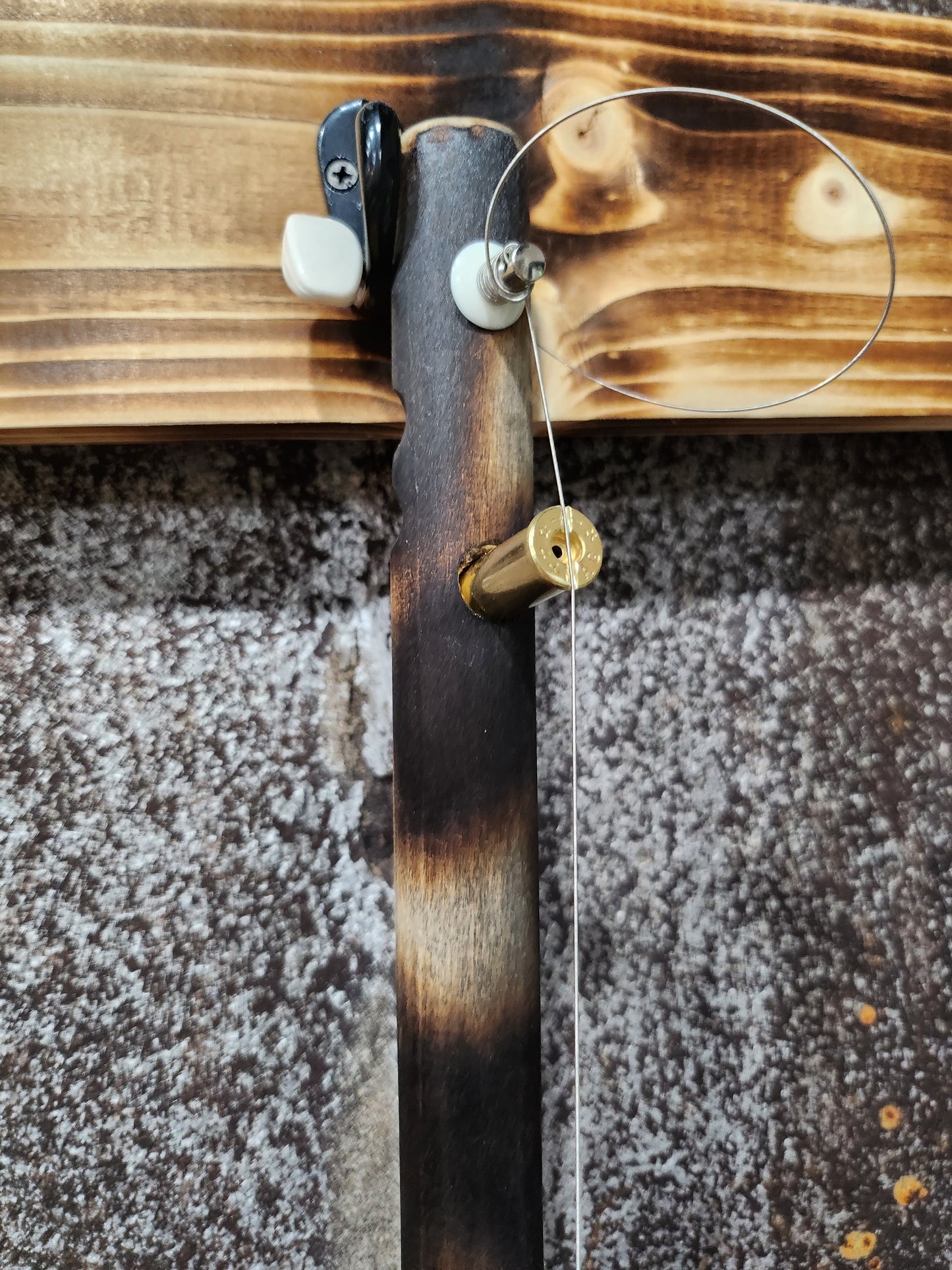 "Roots Grow Here" Mini Cigar Box Bullet Banjo