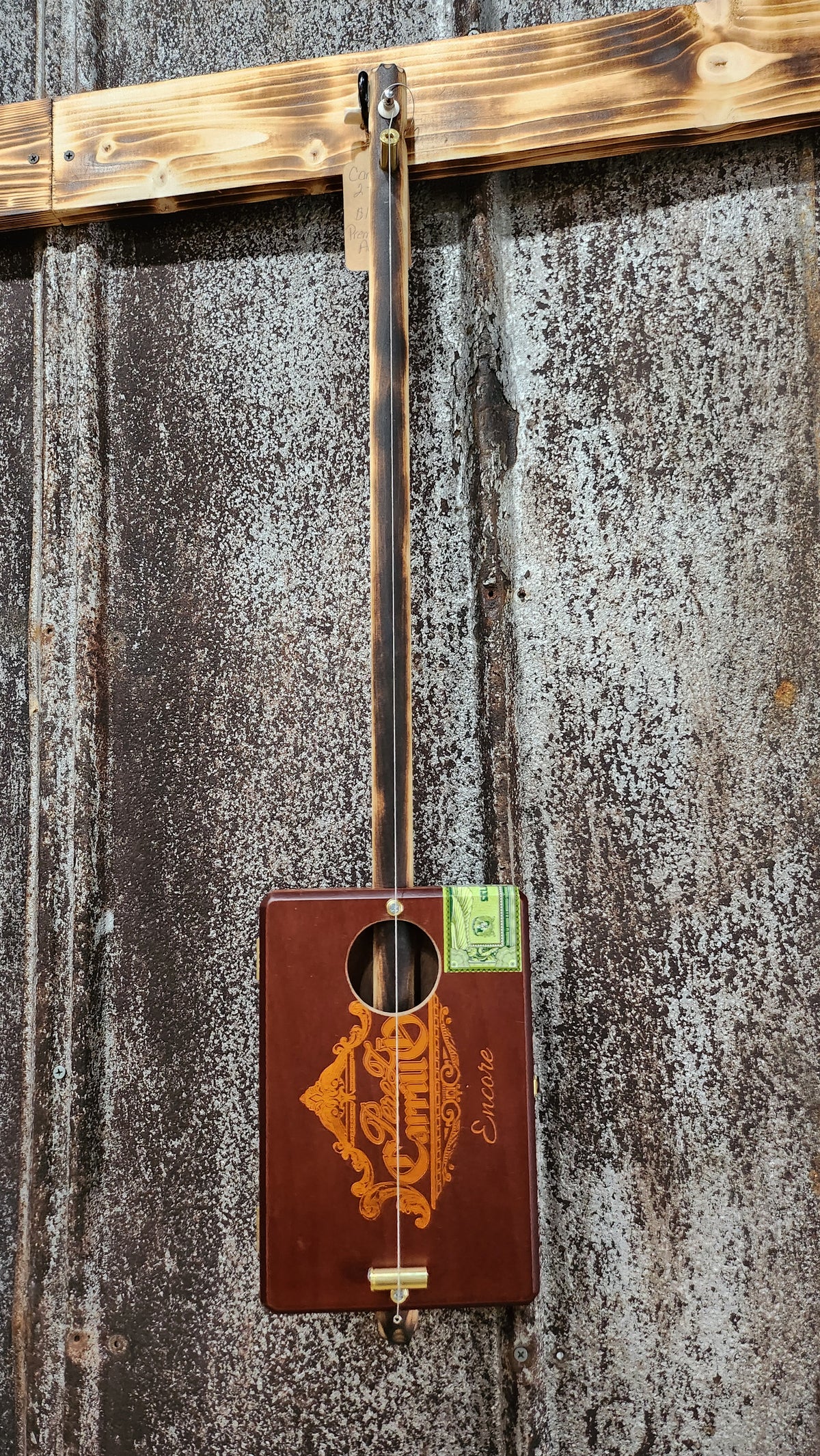 "Cammys' 2 Tone" Premier Cigar Box Bullet Banjo