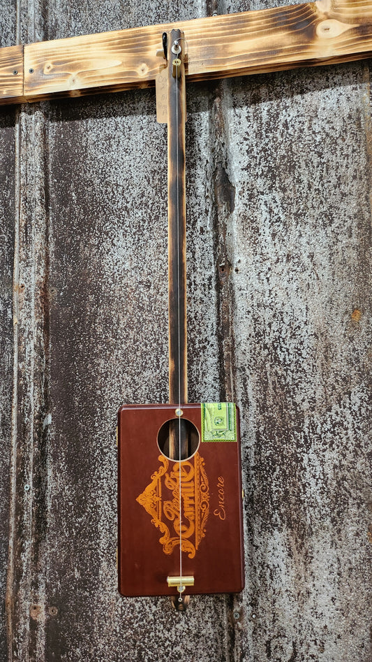 "Cammys' 2 Tone" Premier Cigar Box Bullet Banjo