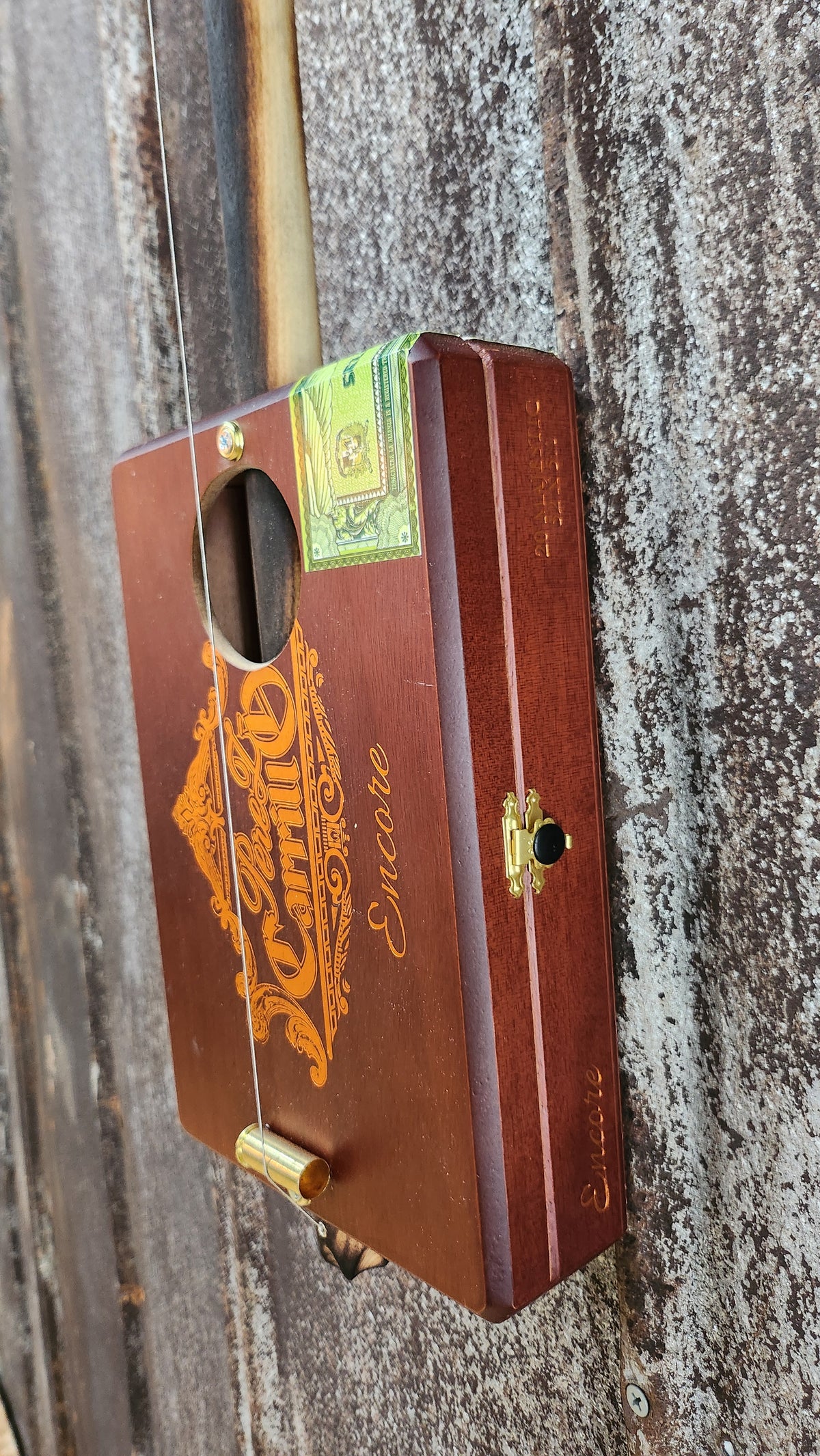"Cammys' 2 Tone" Premier Cigar Box Bullet Banjo