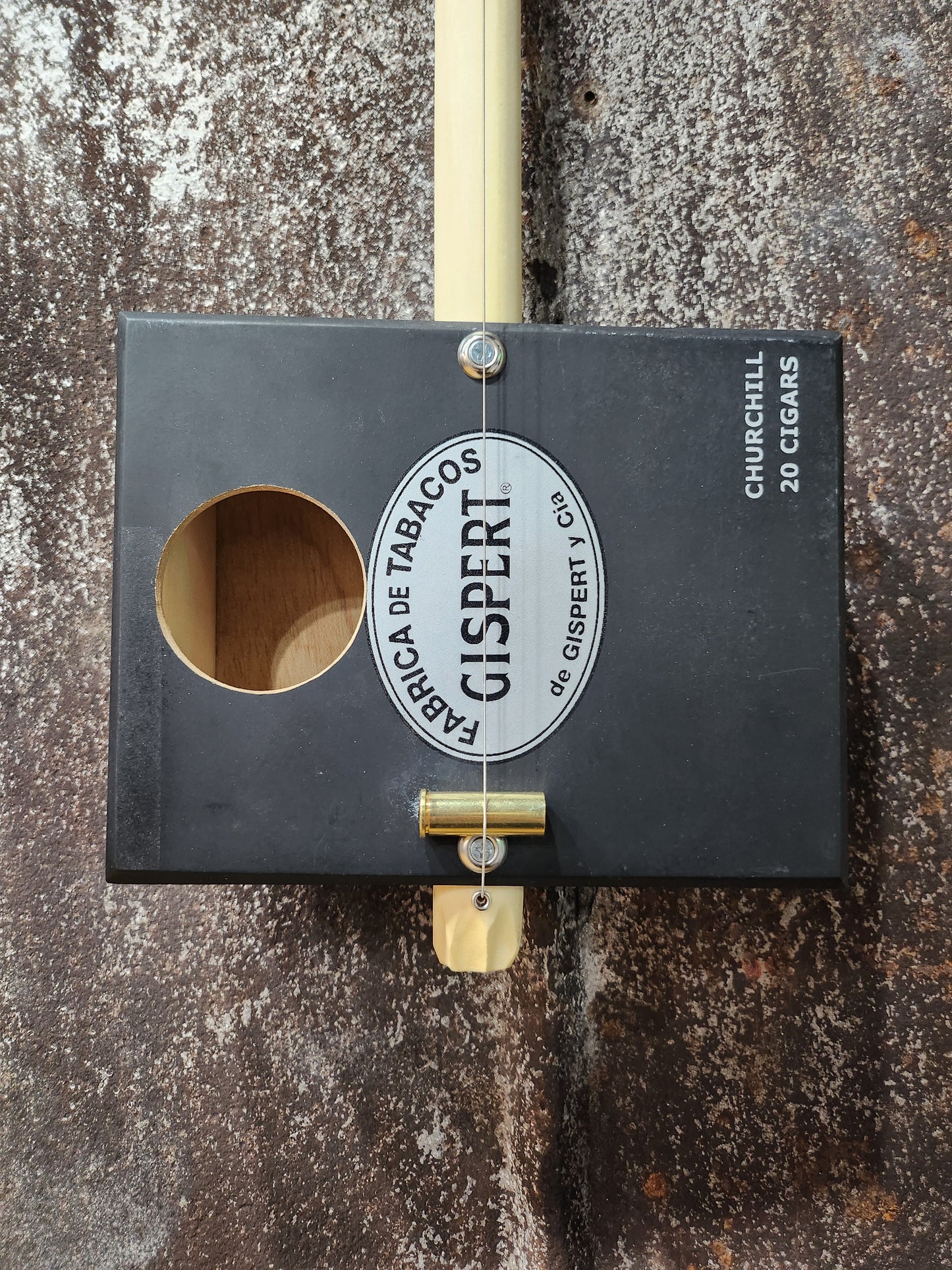 "Two Shades" Mini Cigar Box Bullet Banjo