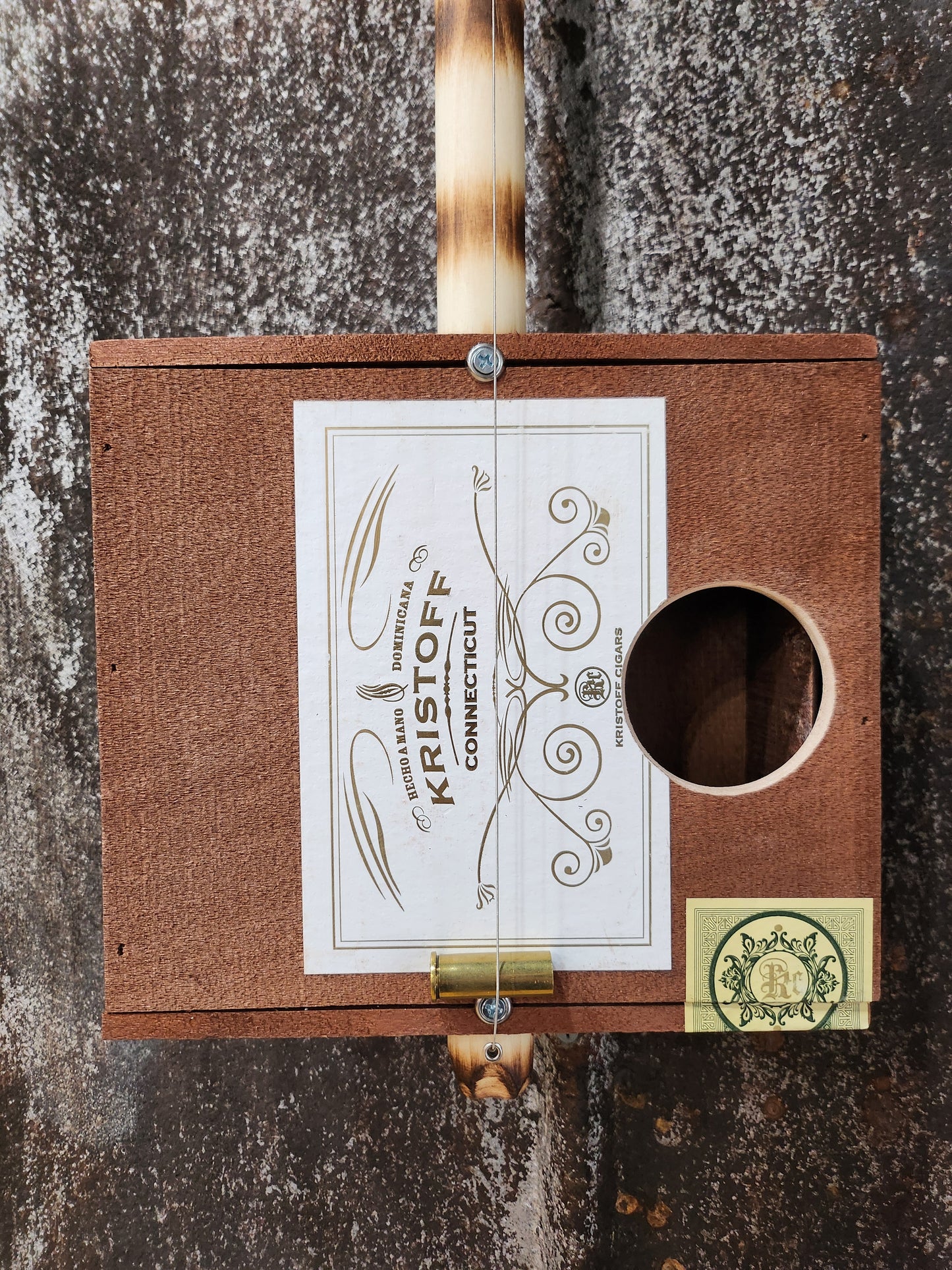 "Rugged Rifter" Regular Cigar Box Bullet Banjo