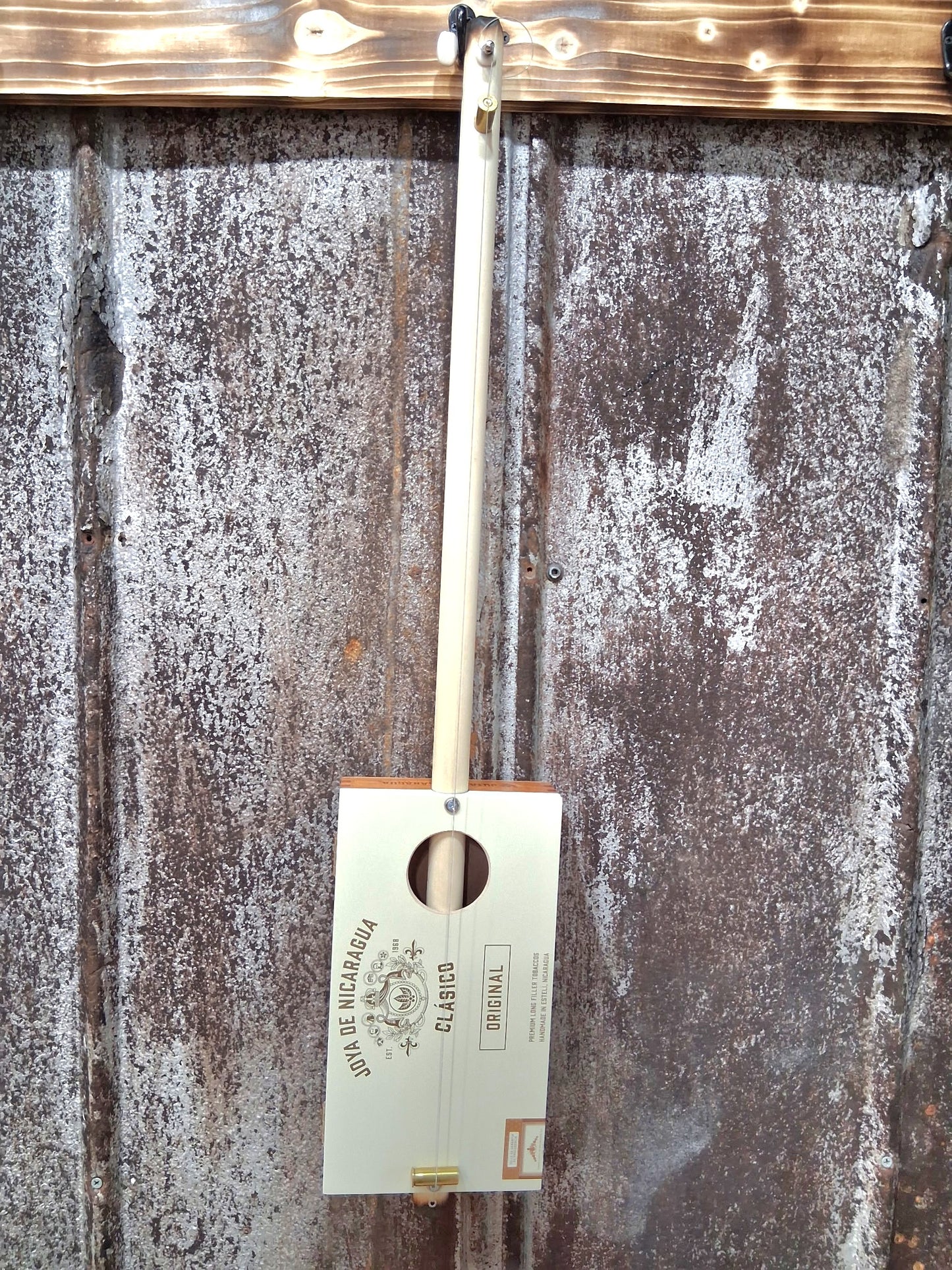 "Lit Candlestick" Regular Cigar Box Banjo